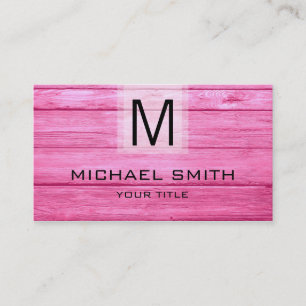 Professional Wood Textured Monogram Business Card