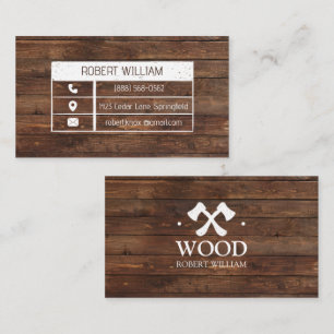 Professional Woodworker   Dark Wood Carpenter Cust Business Card