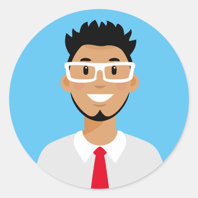 Professional Worker Avatar Classic Round Sticker (Front)