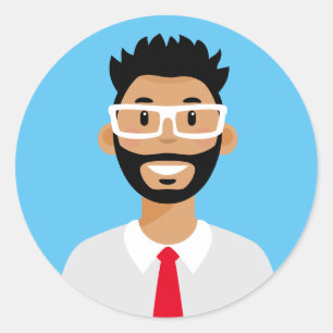Professional Worker Avatar Classic Round Sticker