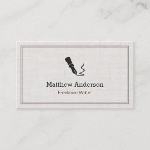 Professional Writer Editor Author - Beige Linen Business Card