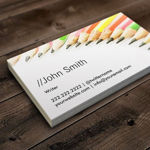 Professional Writer Pencils Teacher Business Card