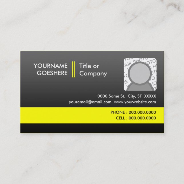 professional yellow 2 business card (Front)