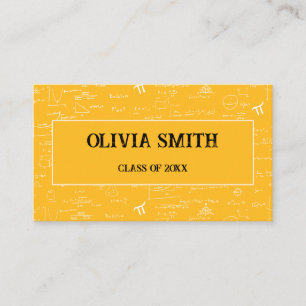 Professional Yellow Math Formulas Graduate Business Card