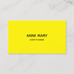 Professional Yellow Modern Colourful Event Plan Business Card