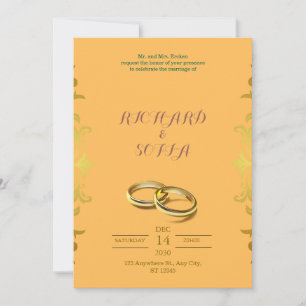Professional Yellow & Orange Wedding Invitation
