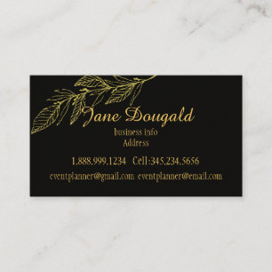 Professional yet Elegant Classic Black Gold Nature Business Card