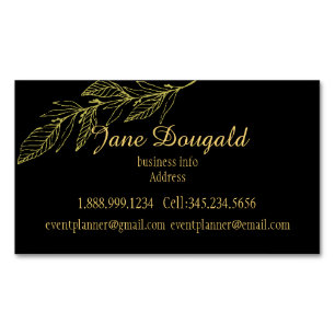 Professional yet Elegant Classic Black Gold Nature Magnetic Business Card