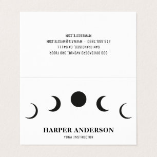 Professional Yoga Instructor Black Moon  Business Card