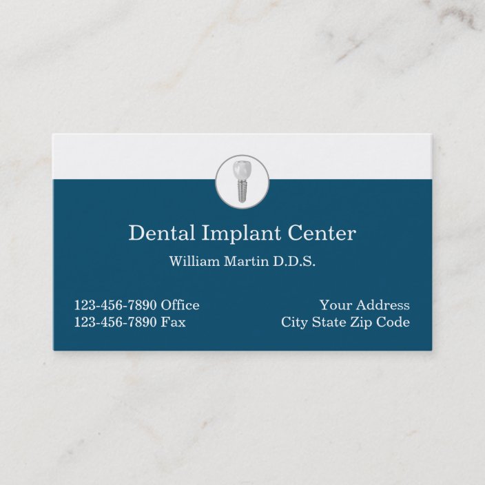 Professionally Designed Dental Implant Dentist Business Card Zazzle.co.uk