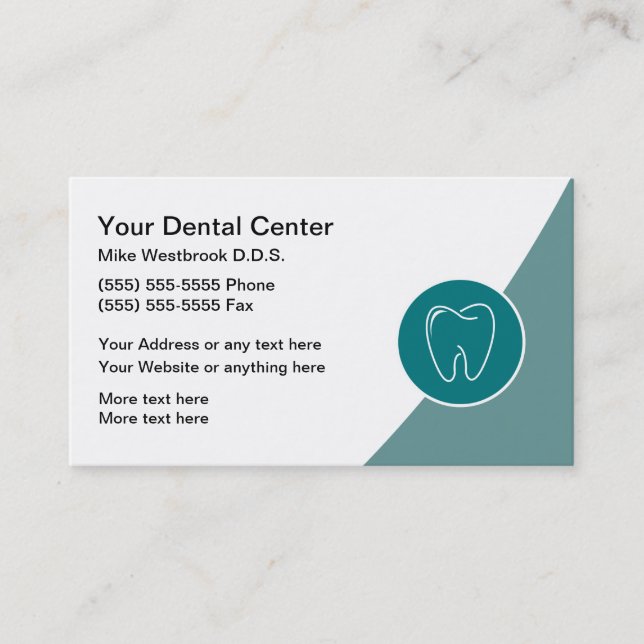 Professionally Designed Dentist Appointment Business Card (Front)