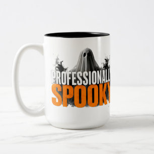 👻 Professionally Spooky Funny Halloween Quote Gif Two-Tone Coffee Mug