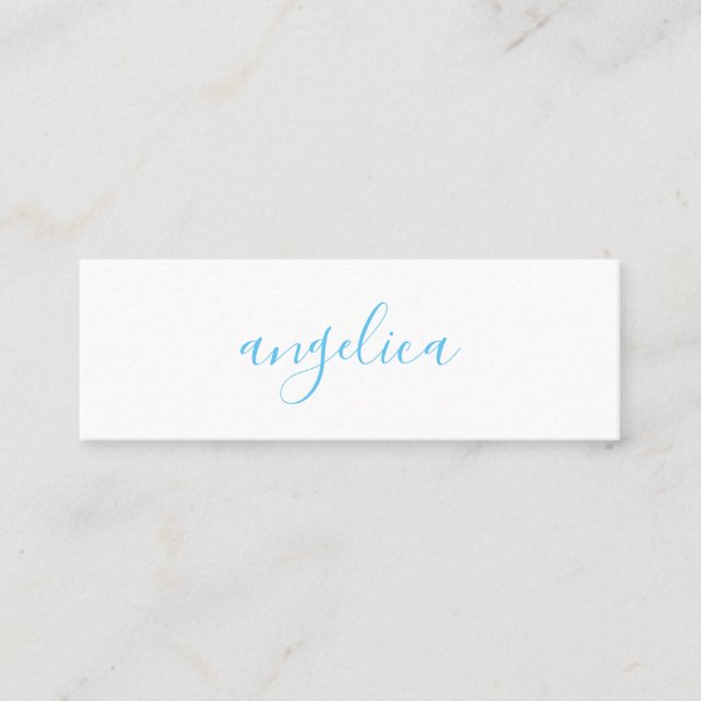 Professionally Stylish (Blue) Mini Business Card (Front)