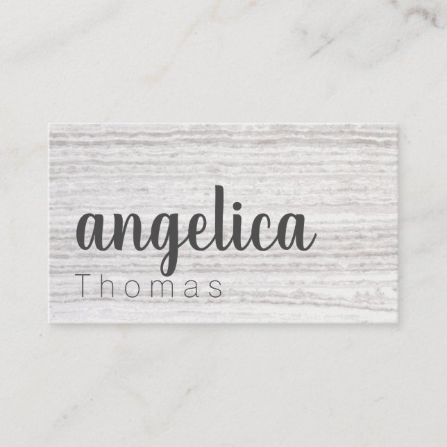 Professionally Stylish Cursive / Grey Texture Business Card (Front)