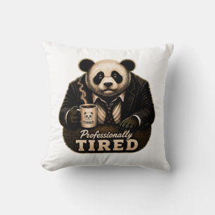 Professionally Tired Panda Coffee Lover Cushion