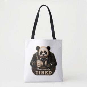 Professionally Tired Panda Coffee Lover Tote Bag