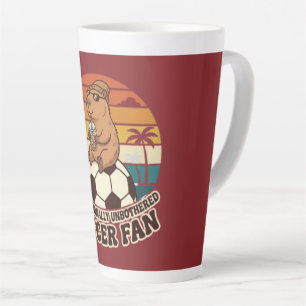 Professionally Unbothered Capybara Soccer Fan Latte Mug