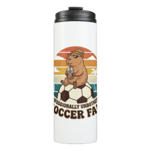 Professionally Unbothered Capybara Soccer Fan Thermal Tumbler