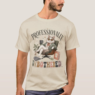 Professionally Unbothered Funny Cool Cat Retro T-Shirt