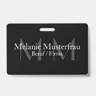 Professionell schwarze Monogramm Abzeichen Dienst ID Badge