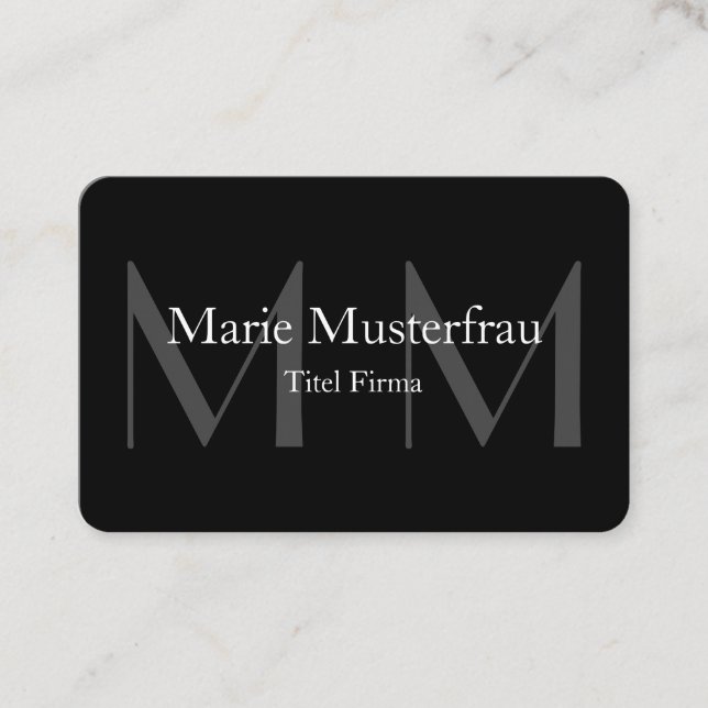 Professionelle Moderne Monogramm Visitenkarte Business Card (Front)