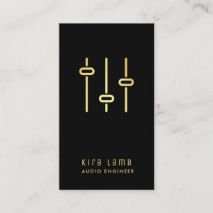 Professionnel Audio Engineer Black And Gold  Business Card