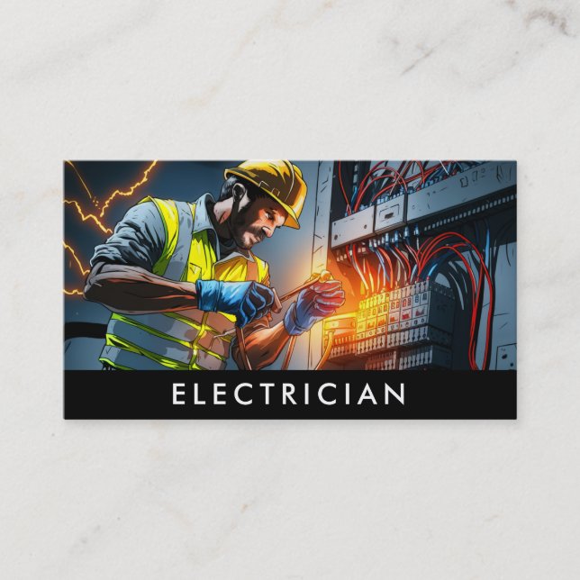 *~* Professionsal Electrician AP75 Photo QR Business Card (Front)
