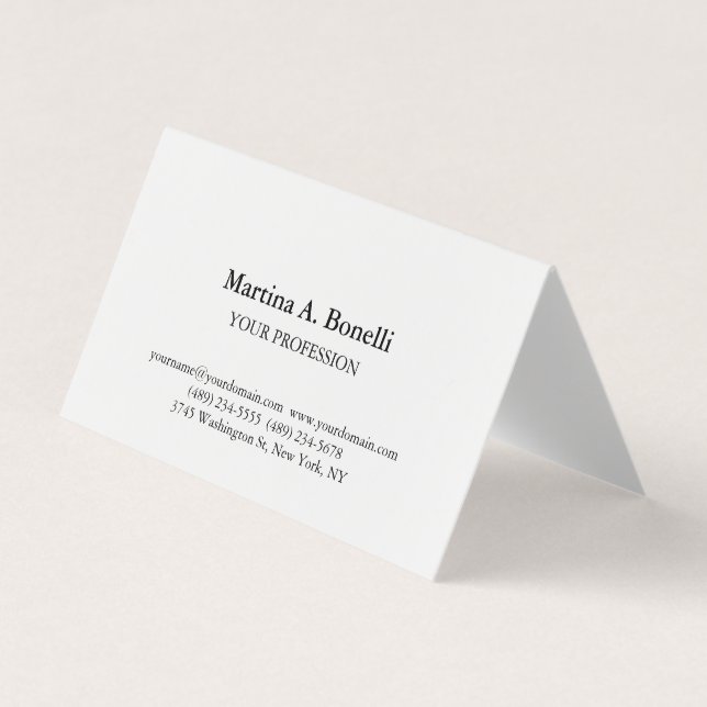 Professlonal Unique Elegant Plain Simple Special Business Card (Front)
