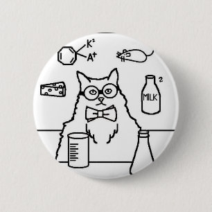 Professor Cat 6 Cm Round Badge