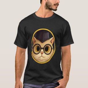 Professor Cat Funny Vintage Novelty Gift Tee for C
