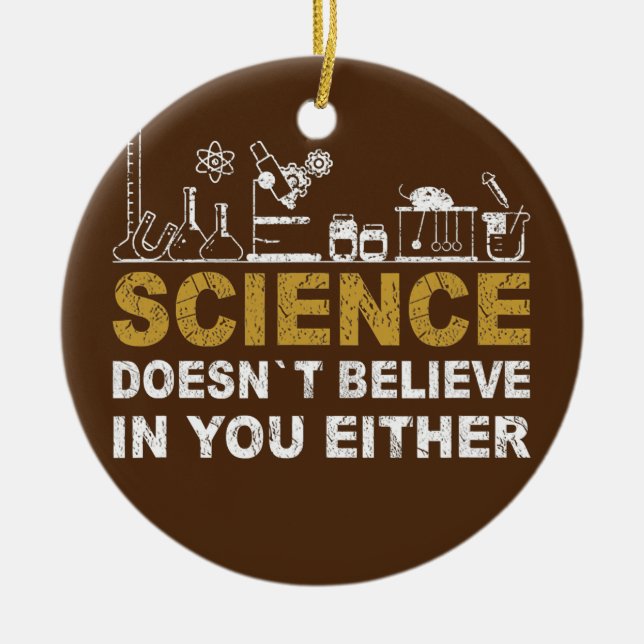 Professor Chemist Elements Scientist periodic Ceramic Tree Decoration (Front)