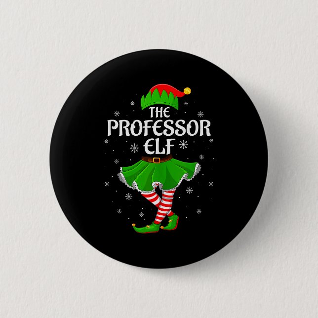 Professor Elf Christmas Family Girls Women Elf Squ 6 Cm Round Badge (Front)