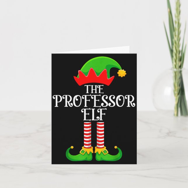 Professor Elf Christmas Family Matching Funny Love Card (Front)