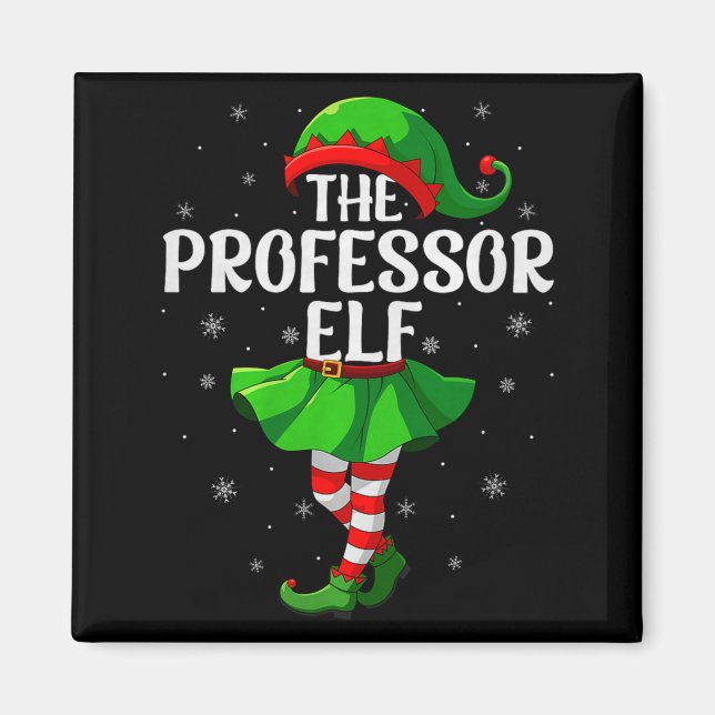 Professor Elf Christmas Girls Women Elf Squad Xmas Magnet (Front)
