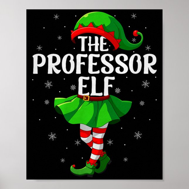 Professor Elf Christmas Girls Women Elf Squad Xmas Poster (Front)