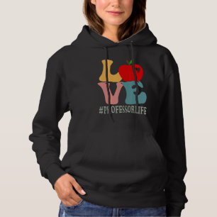 Professor Love Apple Groovy Retro Cute Back To Sch Hoodie