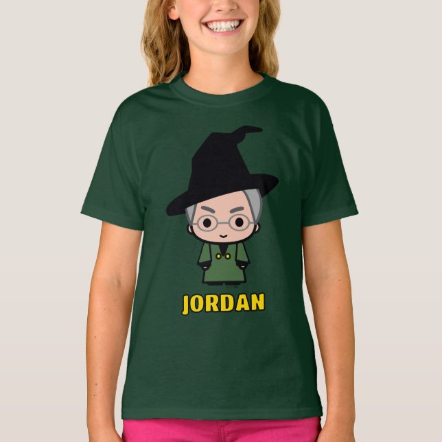 Professor McGonagall Cartoon Character Art T-Shirt (Front)