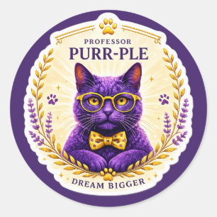 Professor Purr-Ple™ – Dream Bigger Sticker