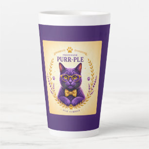Professor Purr-Ple™ Latte Mug – Stay Curious