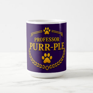 Professor Purr-ple™ Purple & Gold Cat Coffee Mug