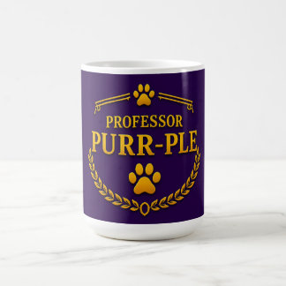 Professor Purr-ple™ Purple & Gold Cat Coffee Mug