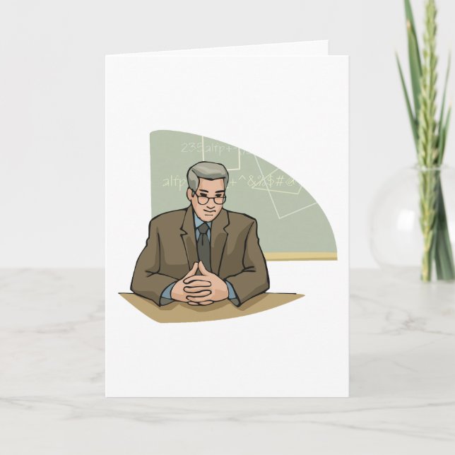Professor Scholar Male Educator Teacher Card (Front)