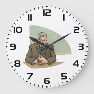 Professor Scholar Male Educator Teacher Large Clock