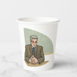 Professor Scholar Male Educator Teacher Paper Cups