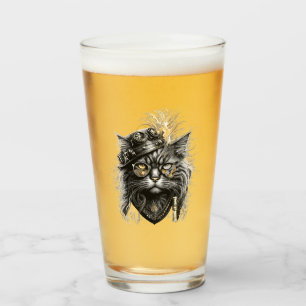 Professor Sprocket-Paws The Funky Steampunk Cat Glass
