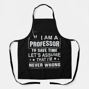 Professor To Save Time School College Math Friends Apron