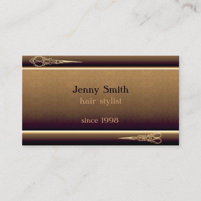 Proffesional elegant modern hair stylist business card (Front)