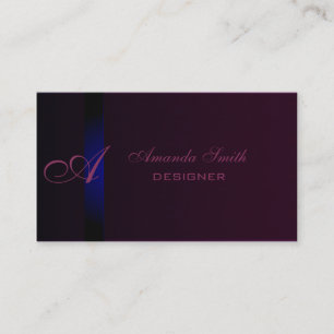 Proffesional elegant plain velvet monogram business card