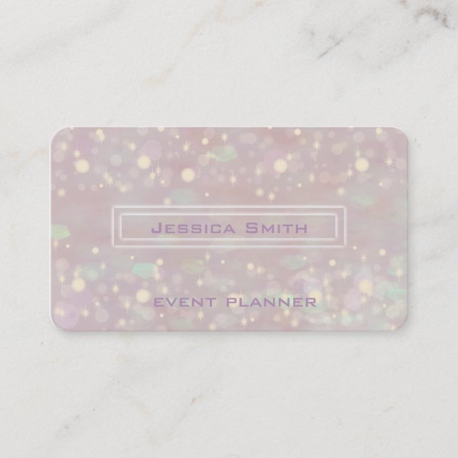 Proffesional glamourous elegant bokeh business card (Front)