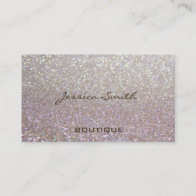 Proffesional glamourous elegant glittery business card (Front)